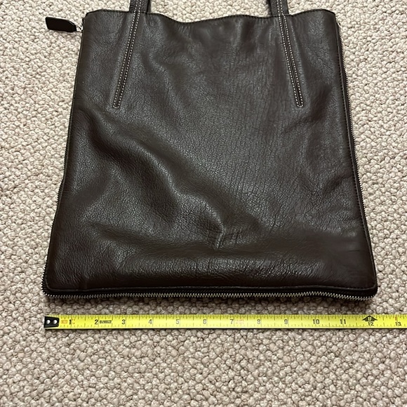 Chocolate Brown Leather Convertible Tote from Levenger - Picture 3 of 15